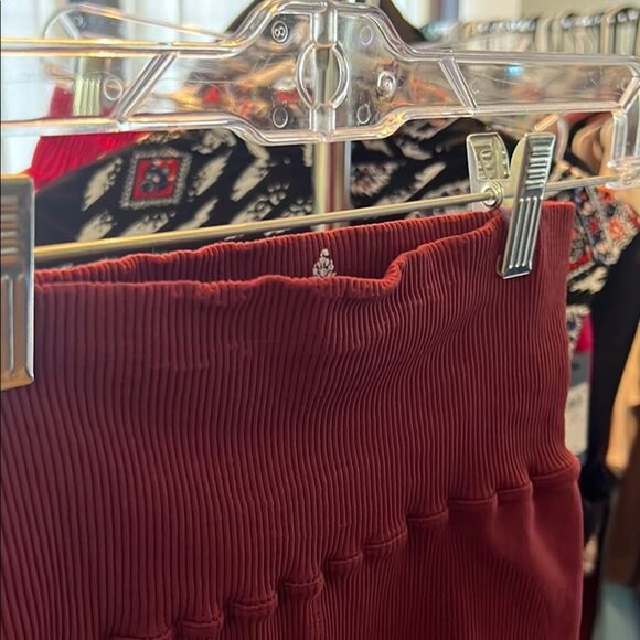 Free People Brown Seamless High-Waisted Shorts - Picture 3 of 5